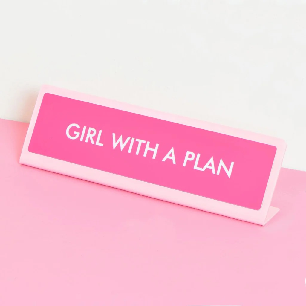 Girl With A Plan Desk Plate